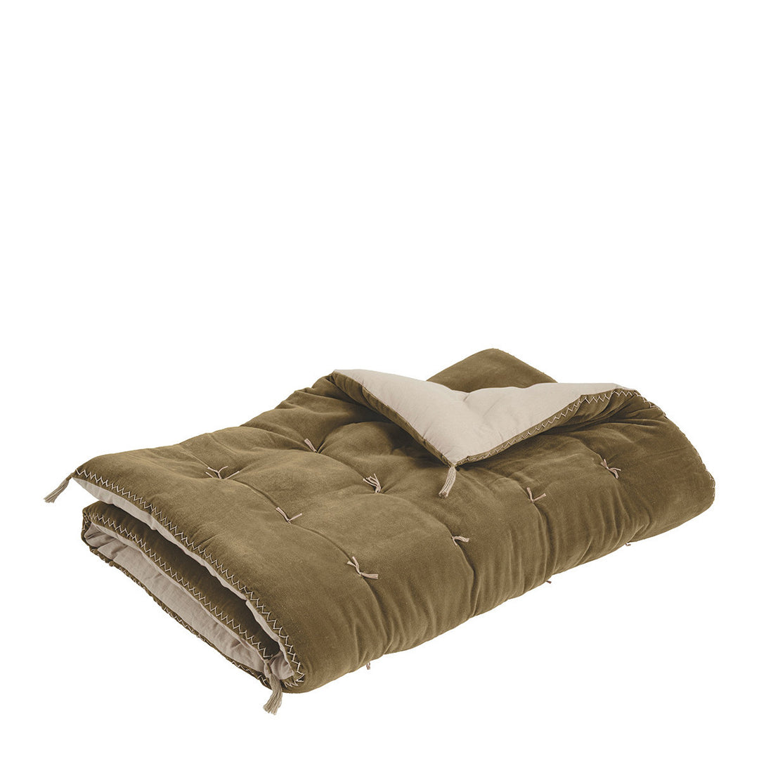 Matteo Velvet Blanket Bedspread - Taupe