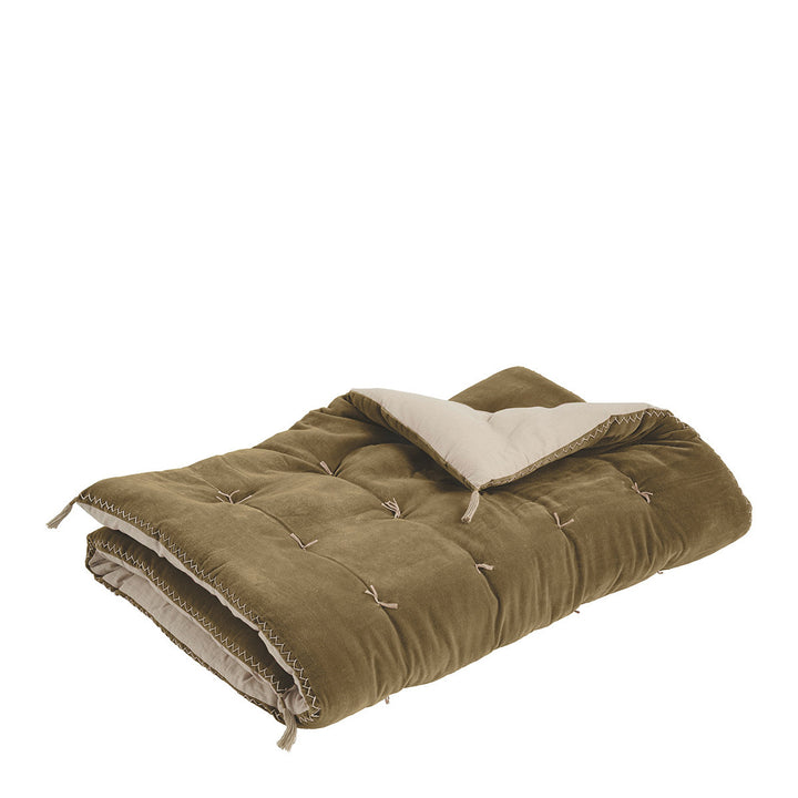Matteo Velvet Blanket Bedspread - Taupe