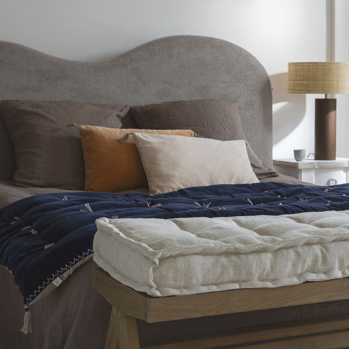 Matteo Velvet Blanket Bedspread - Midnight Blue