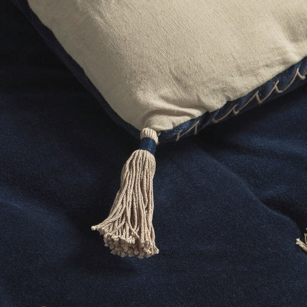 Matteo Velvet Blanket Bedspread - Midnight Blue