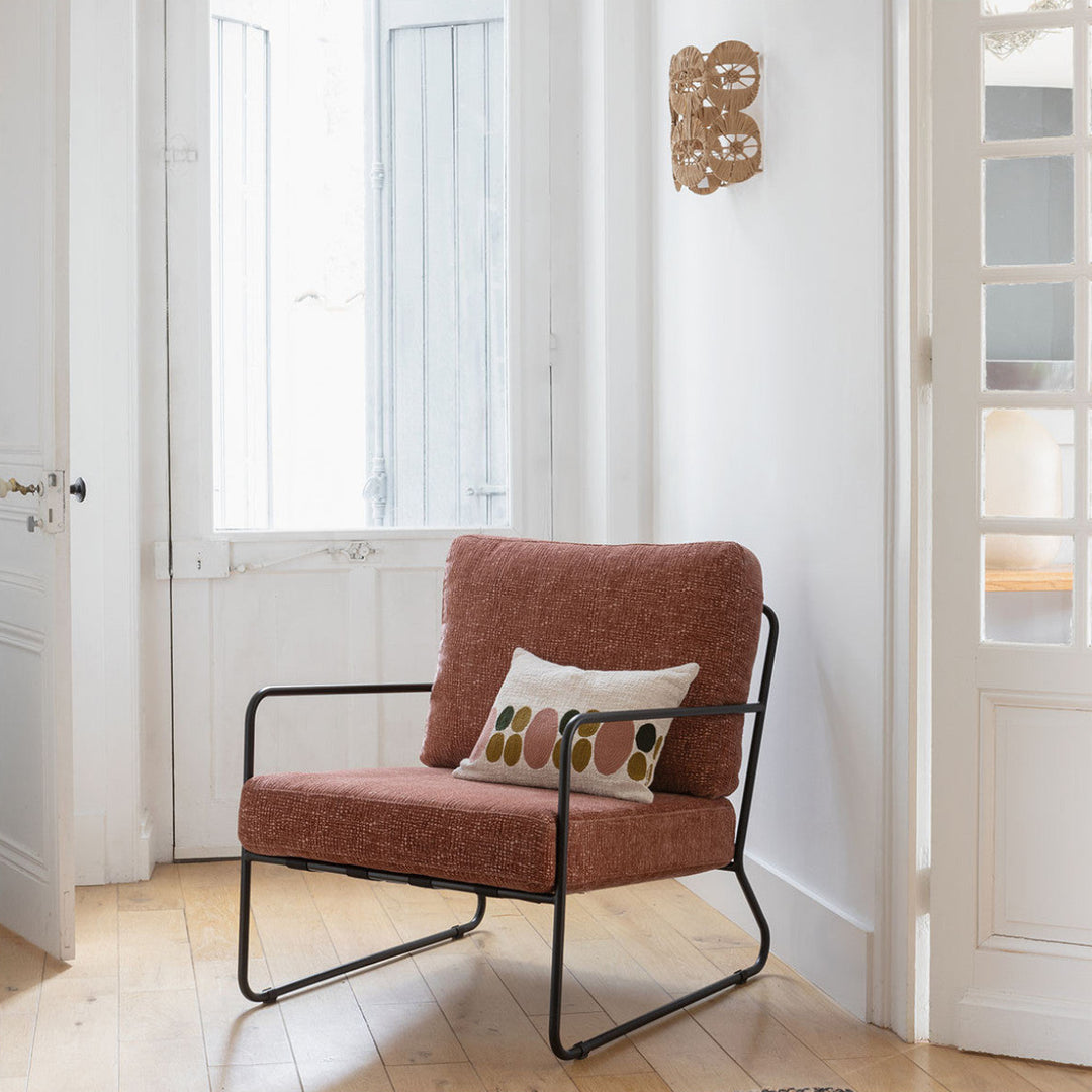 Gaspard Armchair - Rosewood Jacquard Velvet