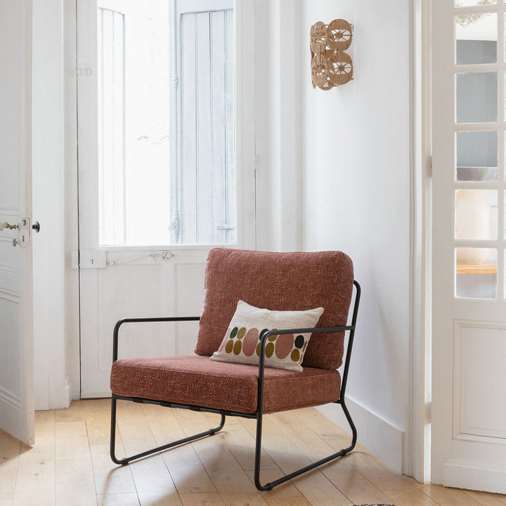 Gaspard Armchair - Rosewood Jacquard Velvet