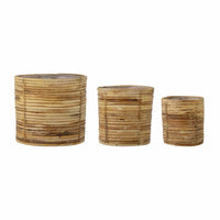 Bloomingville Outdoor Linoa Set of 3 Rattan Baskets in Natural