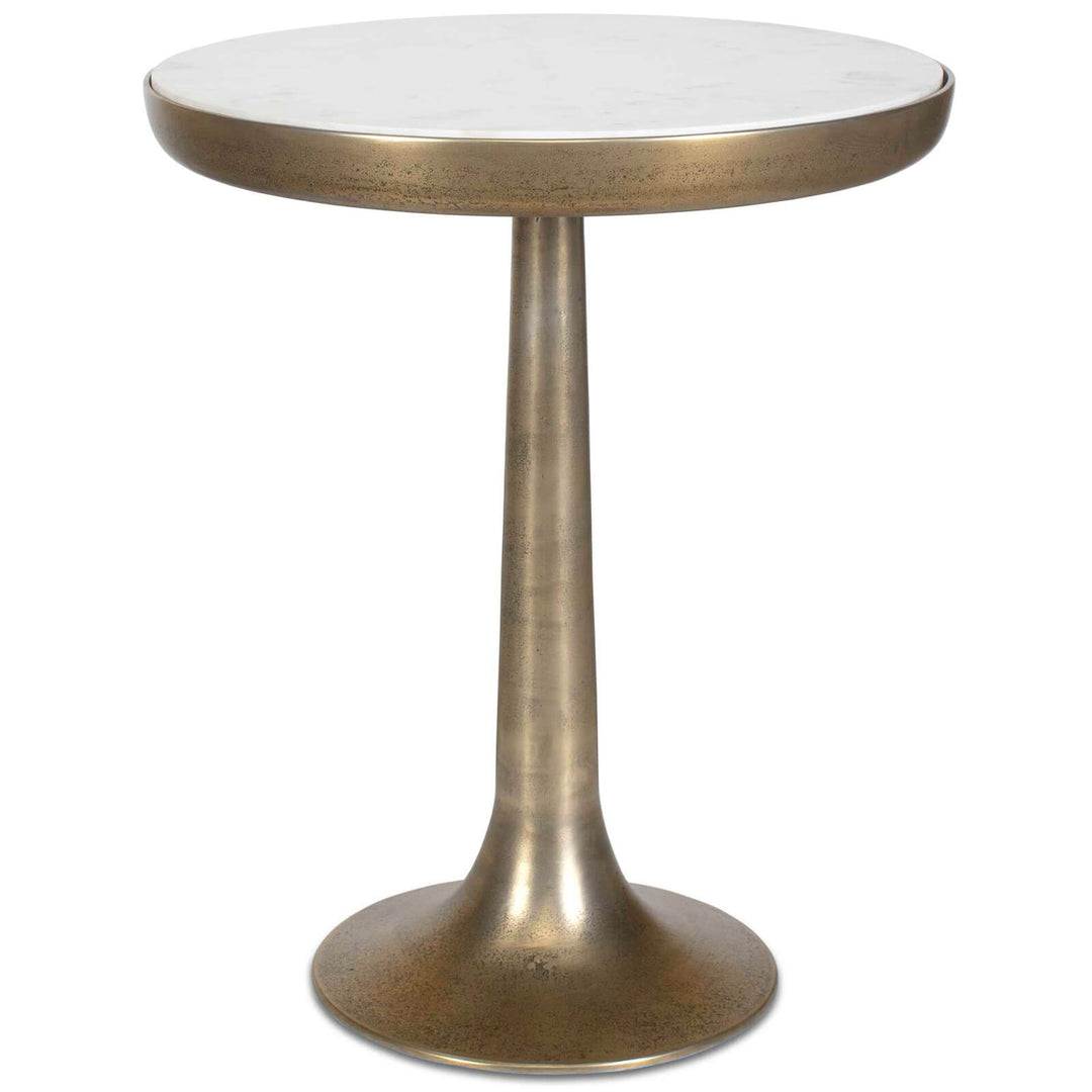 Gianno Round Side Table - White Marble