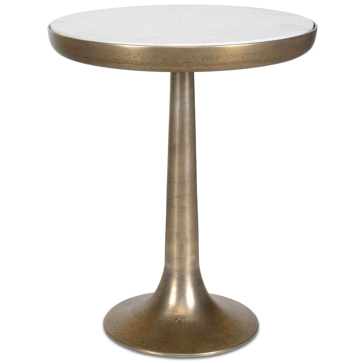 Gianno Round Side Table - White Marble