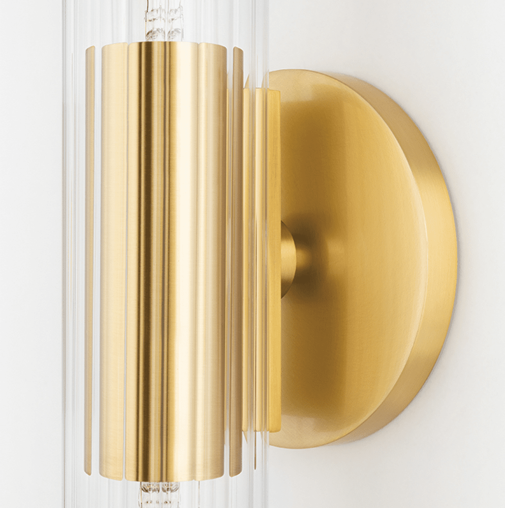 Hudson Valley Lighting Cecily Steel 2 Light Large Wall Sconce Aged Brass