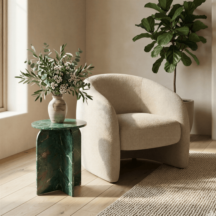 Arco Round Side Table - Amazon Green