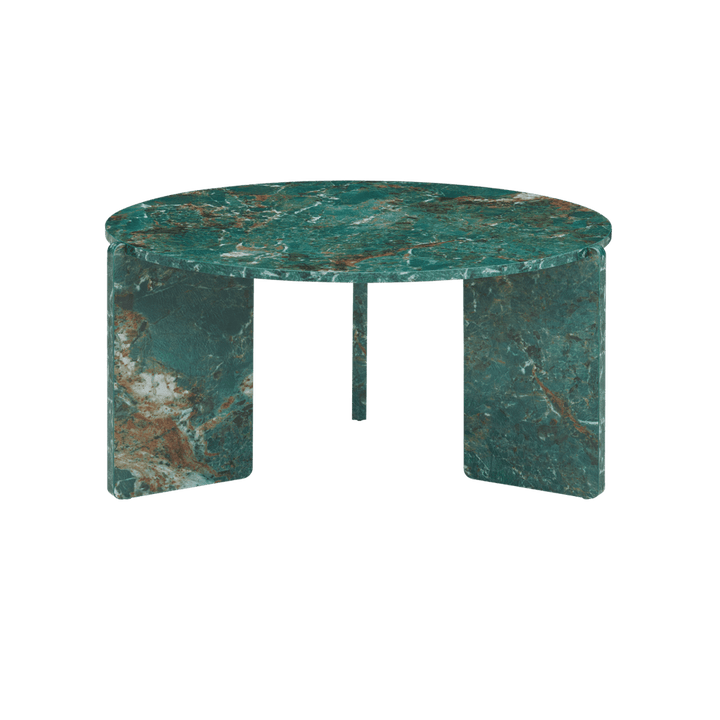 Halo Marble Effect Coffee Table - Amazon Green