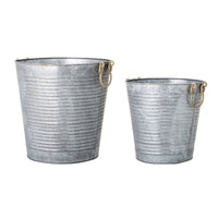 Bloomingville Outdoor Evar Set of 2 Galvanized iron Flowerpots