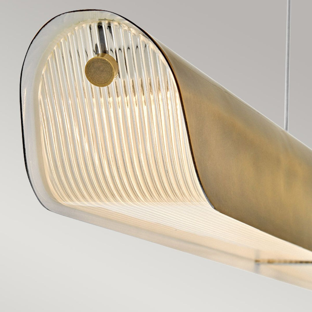 Arco Linear LED Pendant Light - Heritage Brass