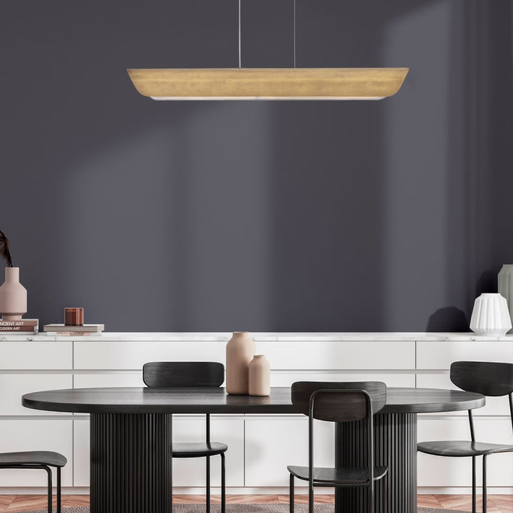 Arco Linear LED Pendant Light - Heritage Brass