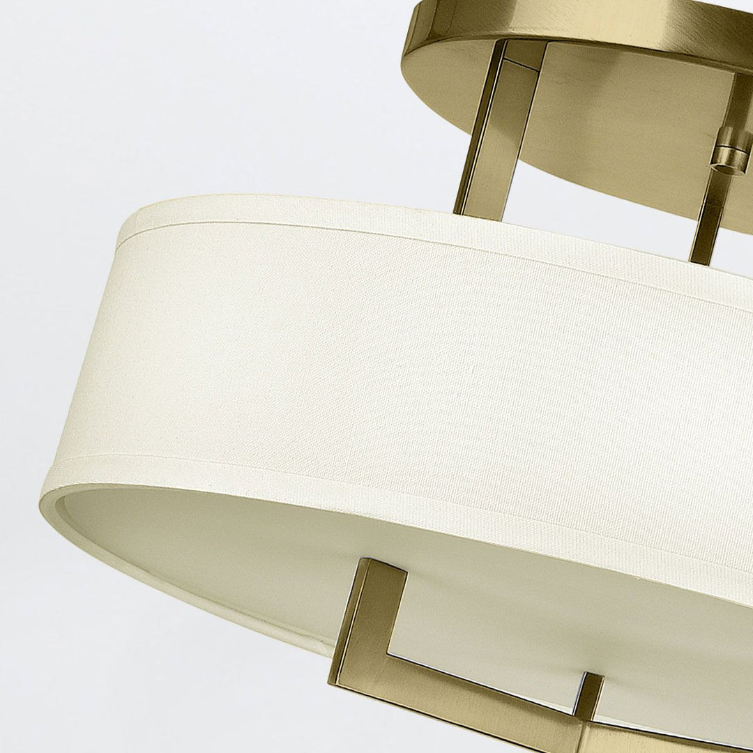 Hampton Semi Flush Ceiling Light - Brushed Brass