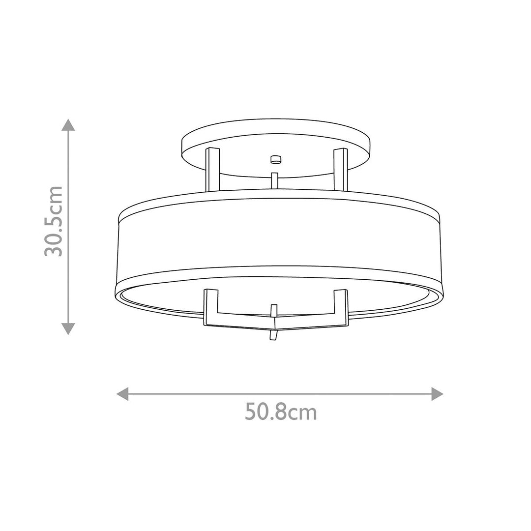 Hampton Semi Flush Ceiling Light - Brushed Brass