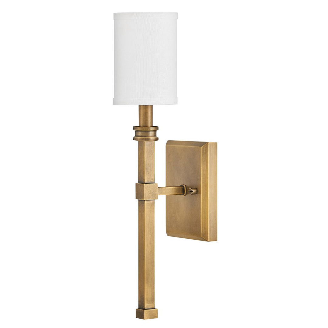 Moore Wall Light - Heritage Brass with Ivory Linen Shade