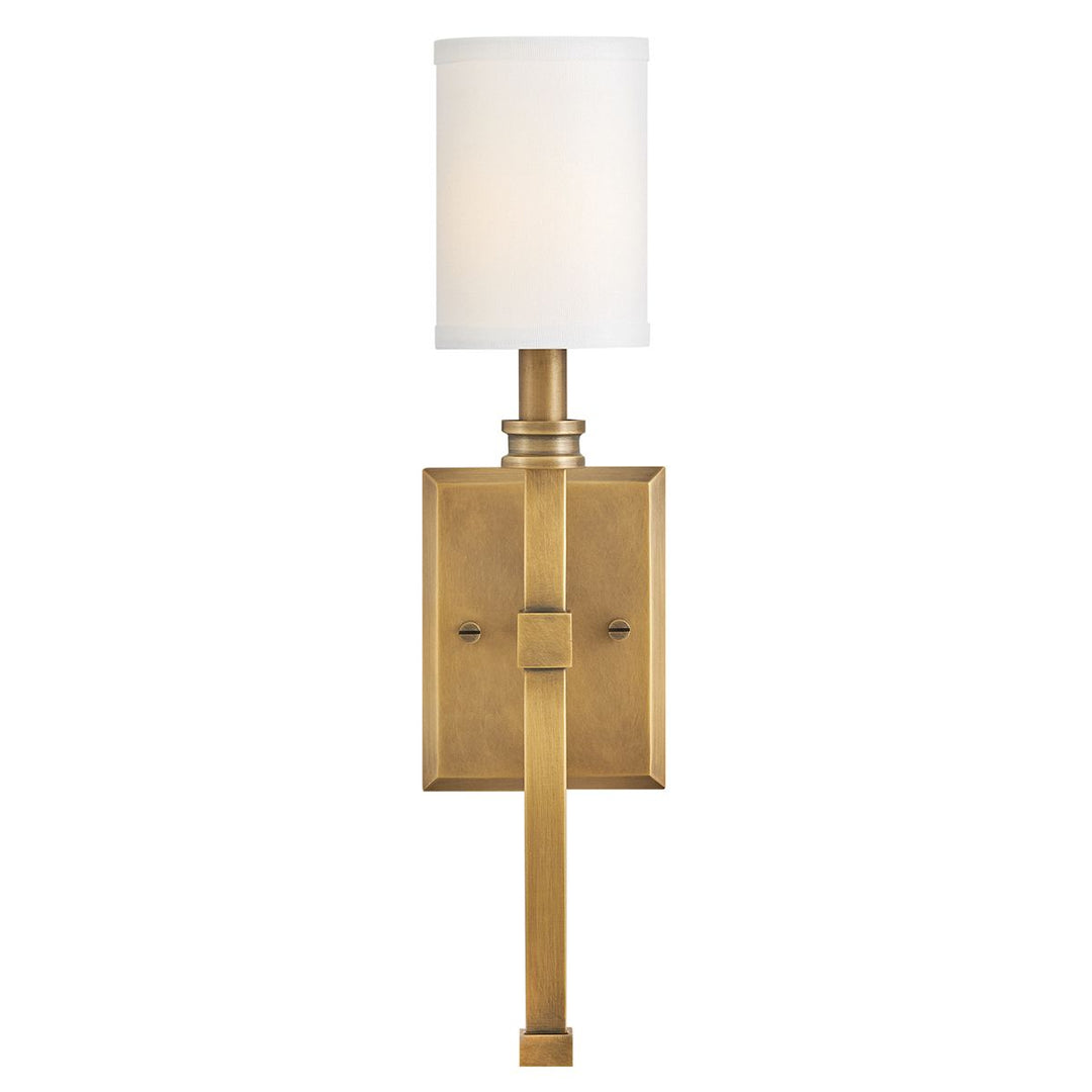 Moore Wall Light - Heritage Brass with Ivory Linen Shade
