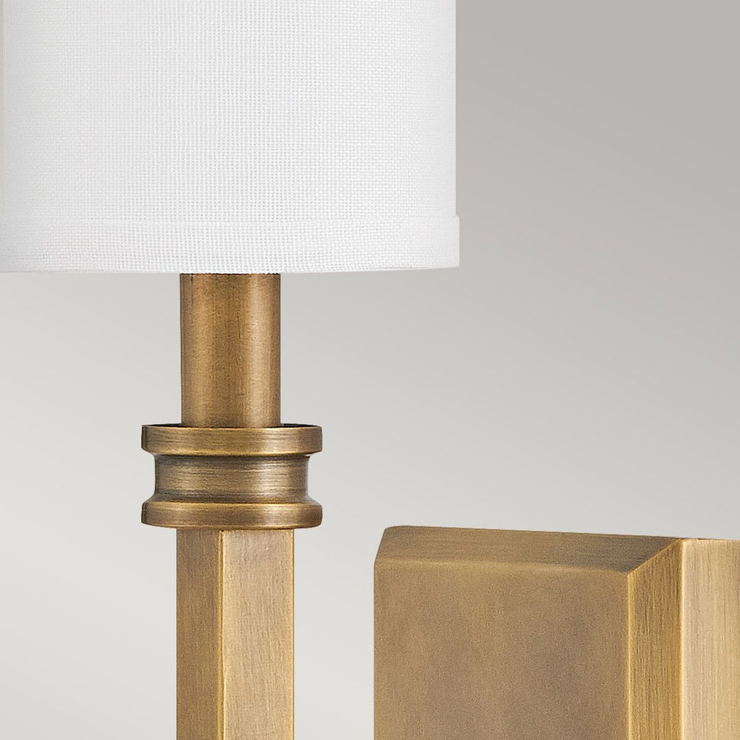 Moore Wall Light - Heritage Brass with Ivory Linen Shade