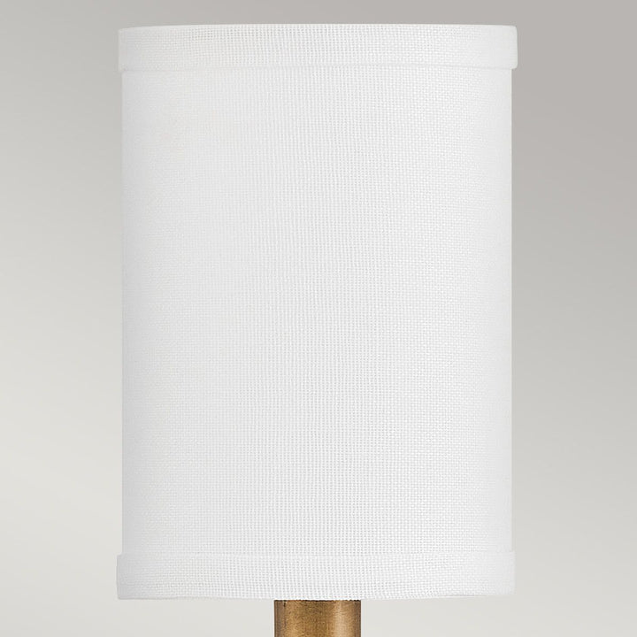 Moore Wall Light - Heritage Brass with Ivory Linen Shade