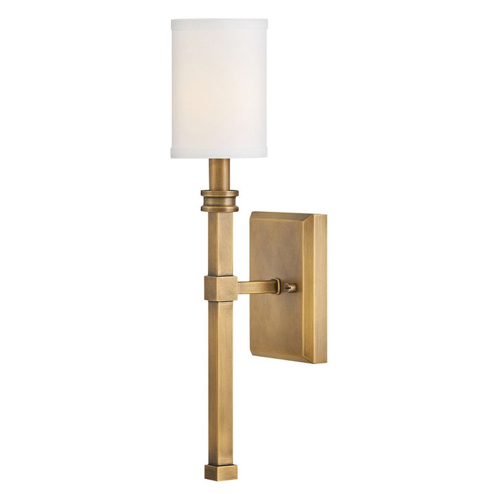 Moore Wall Light - Heritage Brass with Ivory Linen Shade