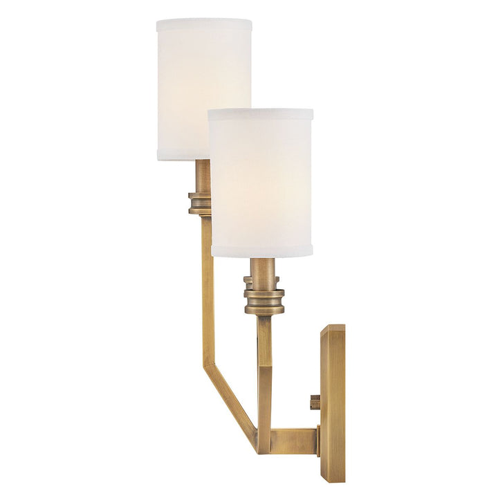Moore 3 Wall Light - Heritage Brass with Ivory Linen Shade