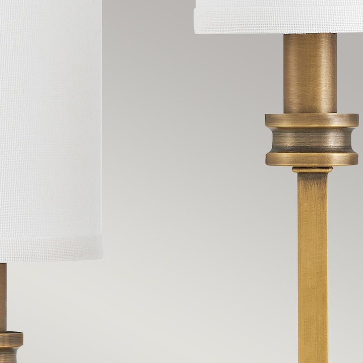 Moore 3 Wall Light - Heritage Brass with Ivory Linen Shade