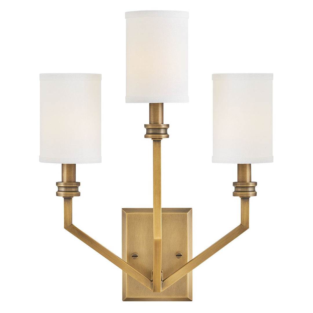 Moore 3 Wall Light - Heritage Brass with Ivory Linen Shade