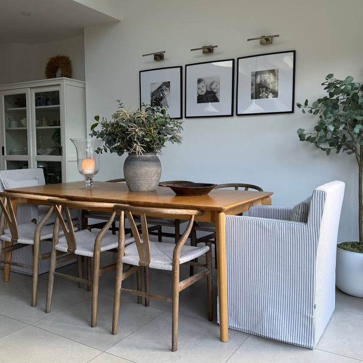 Etta Thin Stripe Dining Chair - Grey LPD Home 2