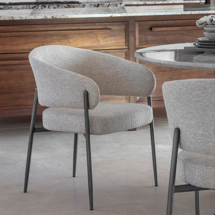 Holmes Boucle Upholstered Dining Chair - Cream