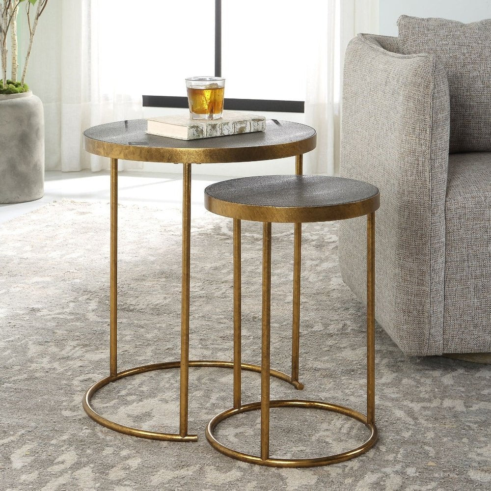 Uttermost Aragon Brass Nesting Tables - Set of 2