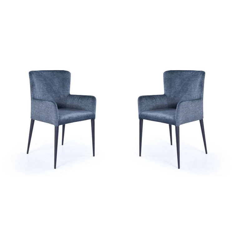  Tommy Franks-Tommy Franks Varsi Set of 2 Dining Chairs in Bella Blue Velvet-Blue 165 