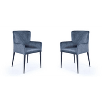 Tommy Franks Varsi Set of 2 Dining Chairs in Bella Blue Velvet