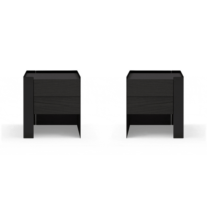 Tunica Pair of Bedside Tables - Black Oak Tommy Franks 2