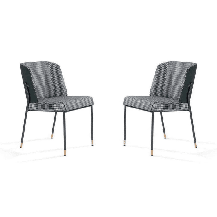 Tommy Franks Set of 2 Houndstooth Victor Dining Chairs