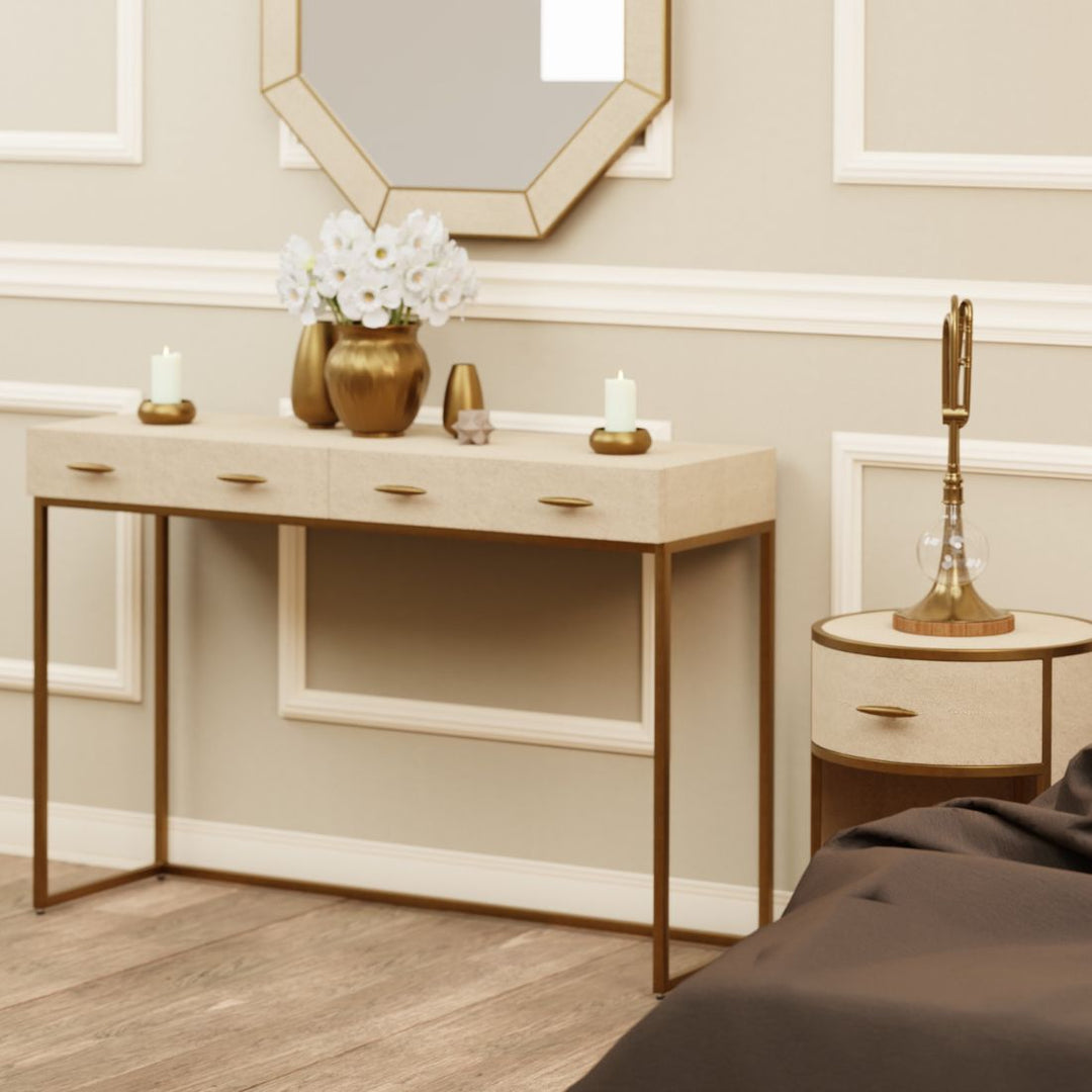 Hampton Console Table - Ivory Shagreen