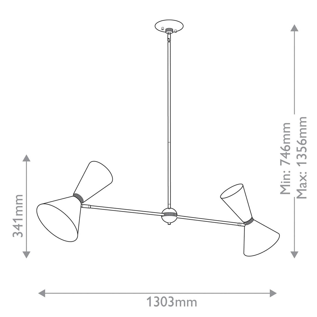 Phix Linear Chandelier - Black
