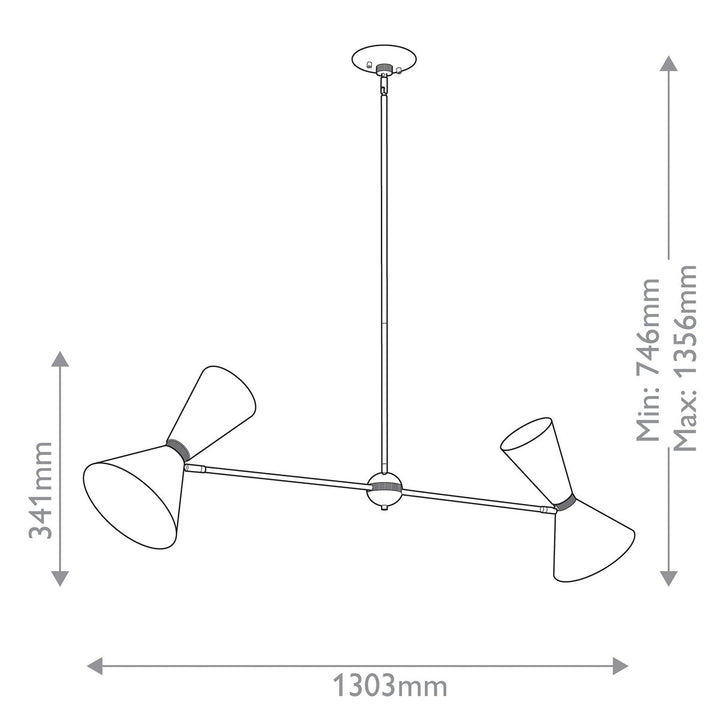 Phix Linear Chandelier - Black