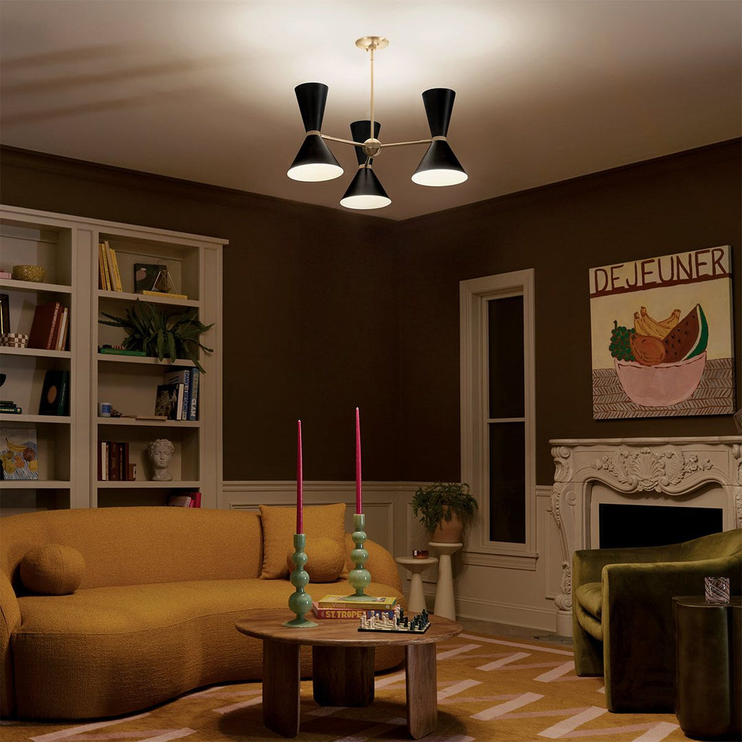 Phix 6 Light Chandelier - Black