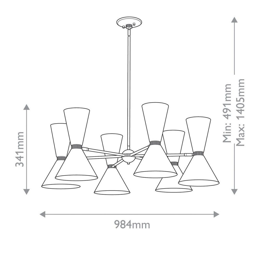 Phix 12 Light Chandelier - Black