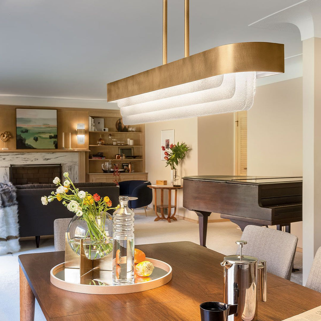 Serene LED Chandelier - Natural Brass
