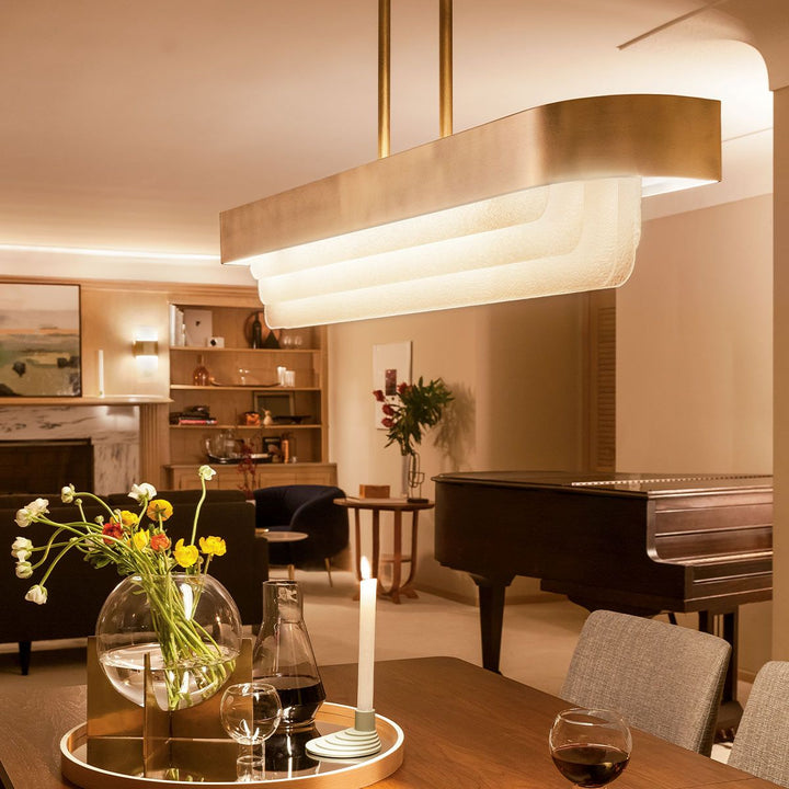 Serene LED Chandelier - Natural Brass