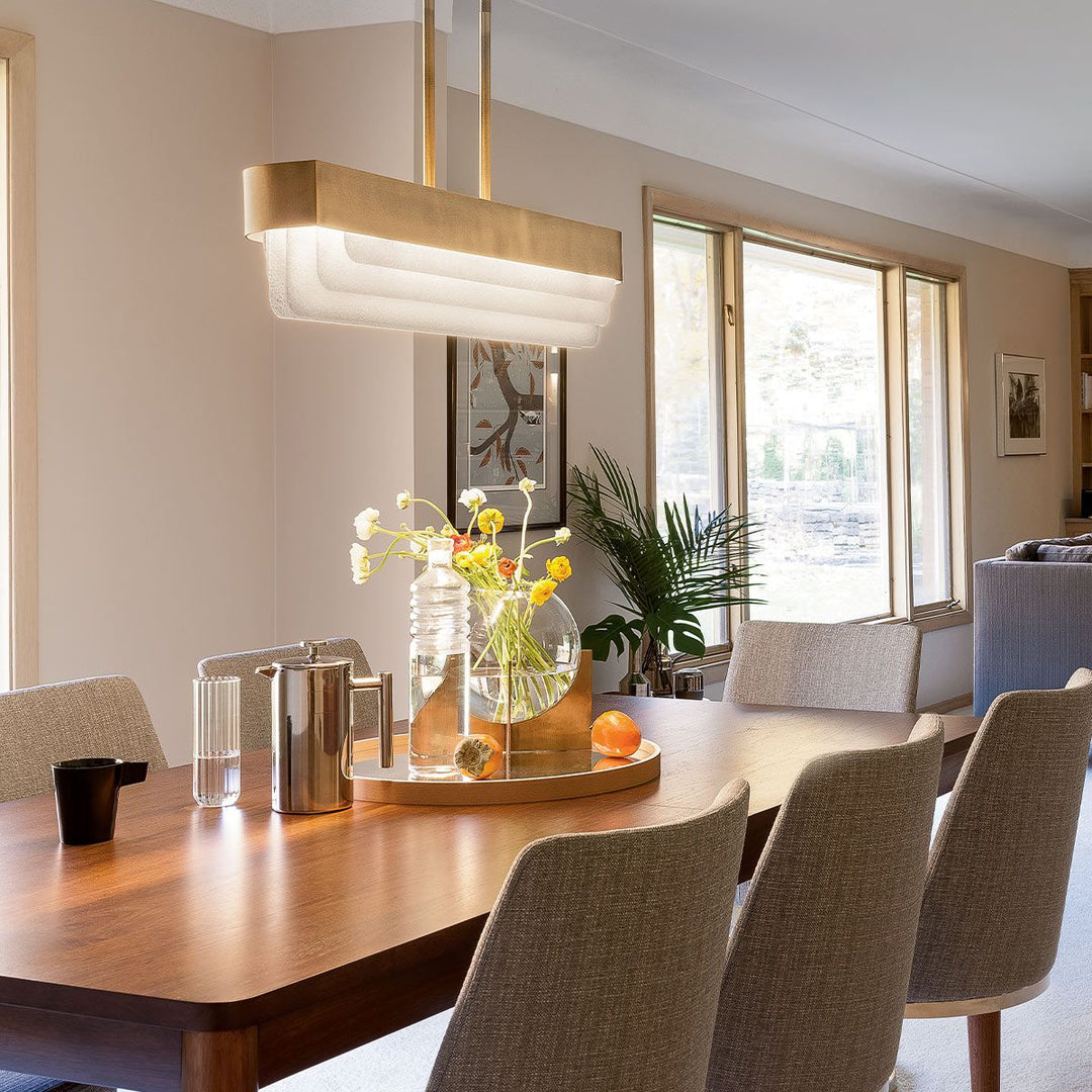Serene LED Chandelier - Natural Brass