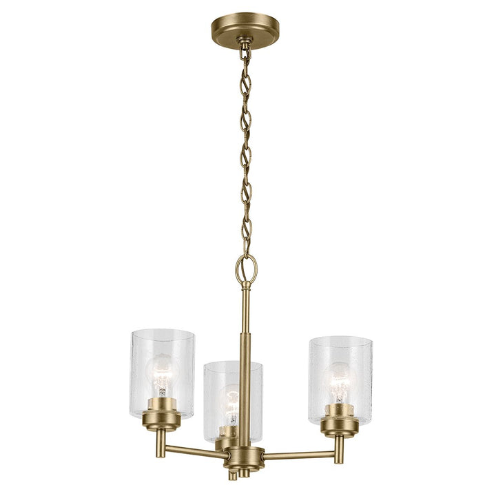 Winslow 3 Chandelier - Natural Brass