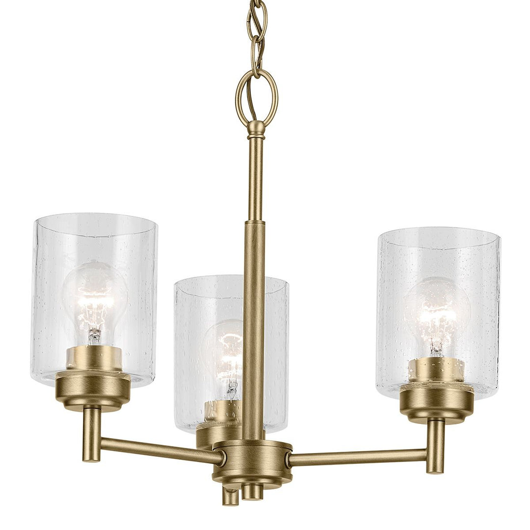 Winslow 3 Chandelier - Natural Brass