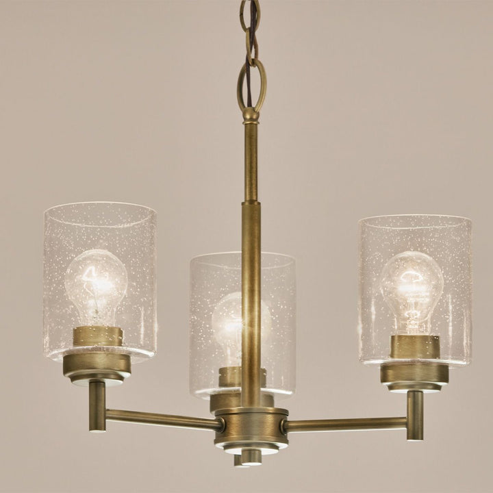 Winslow 3 Chandelier - Natural Brass