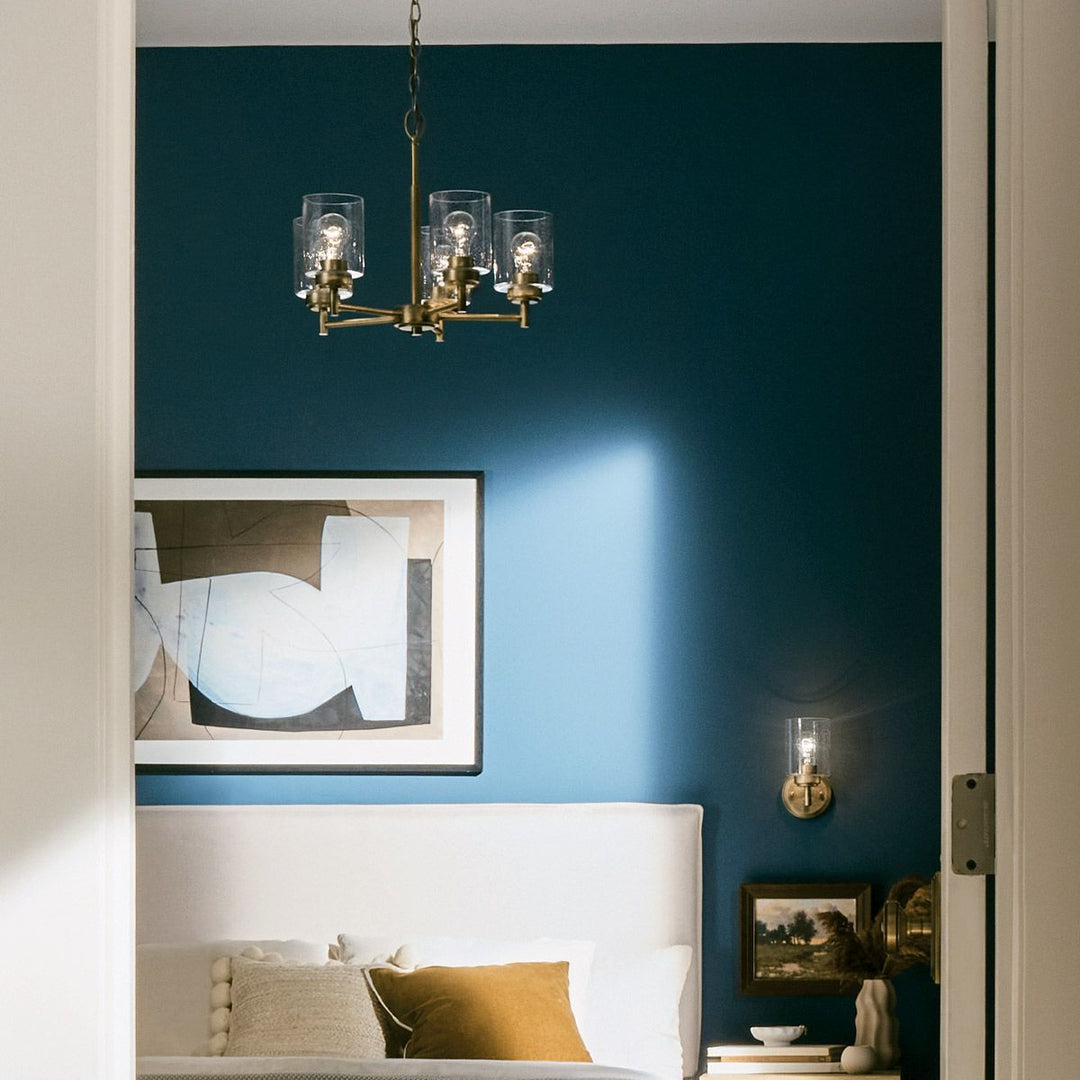 Winslow 5 Chandelier - Natural Brass