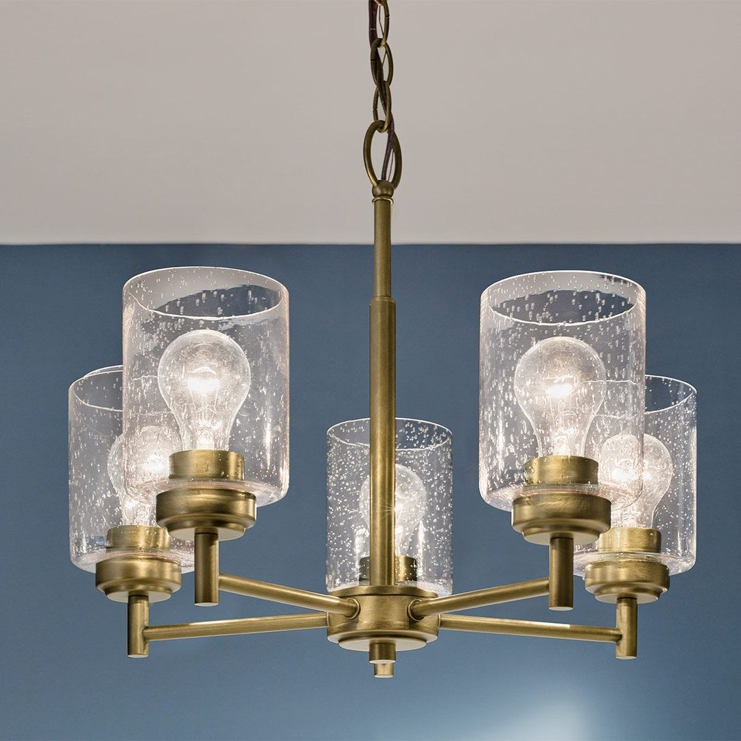Winslow 5 Chandelier - Natural Brass