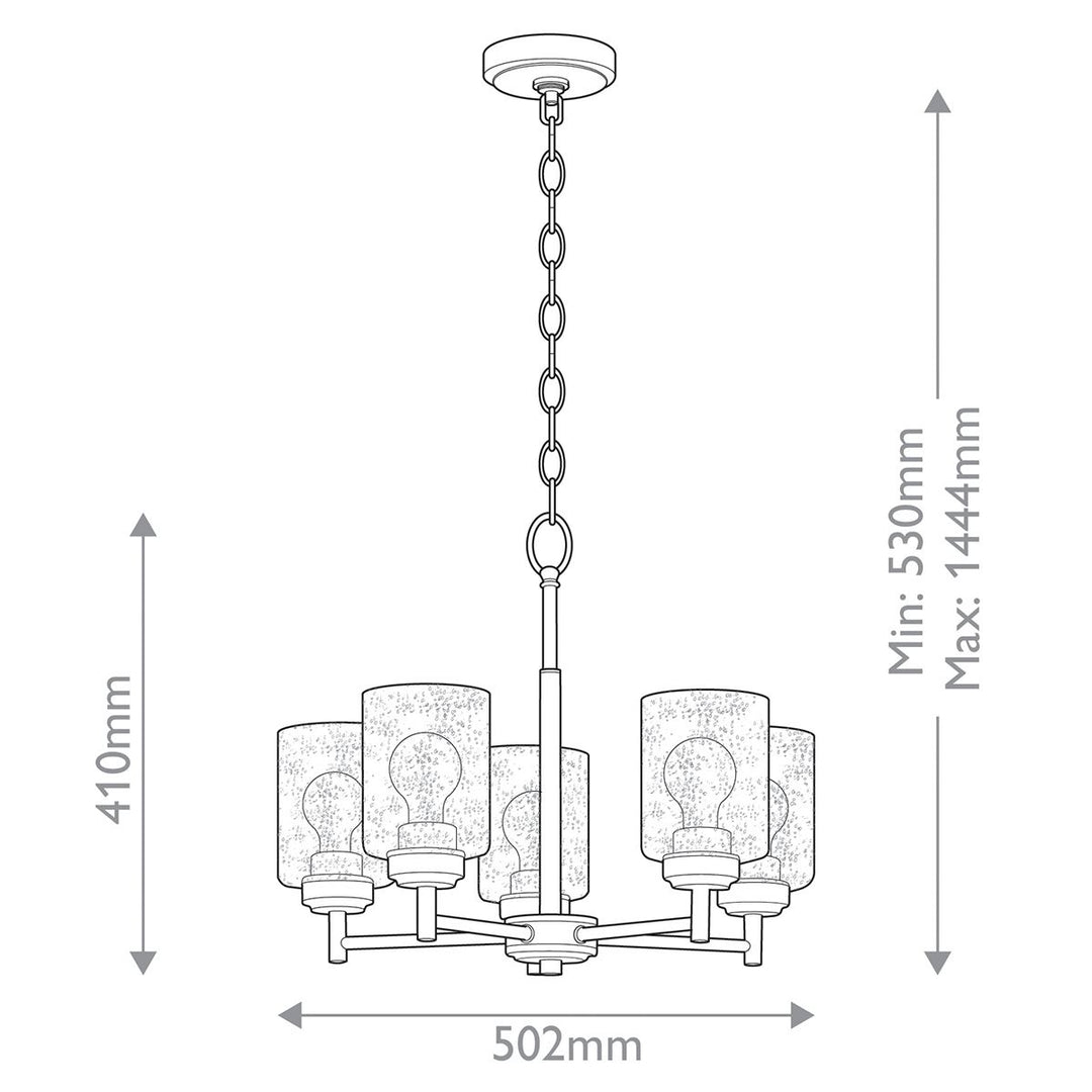 Winslow 5 Chandelier - Natural Brass