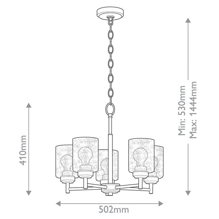 Winslow 5 Chandelier - Natural Brass