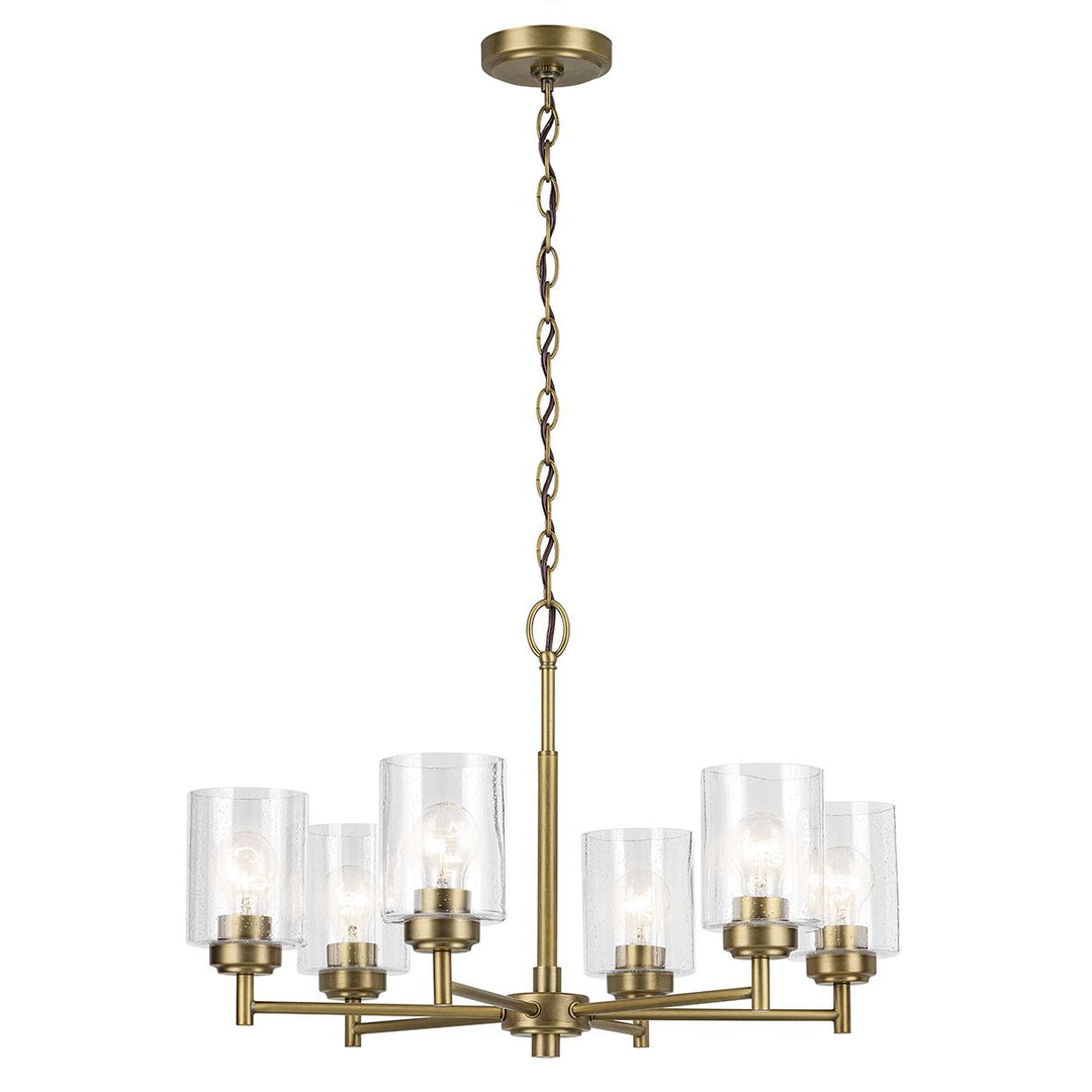 Winslow 6 Chandelier - Natural Brass
