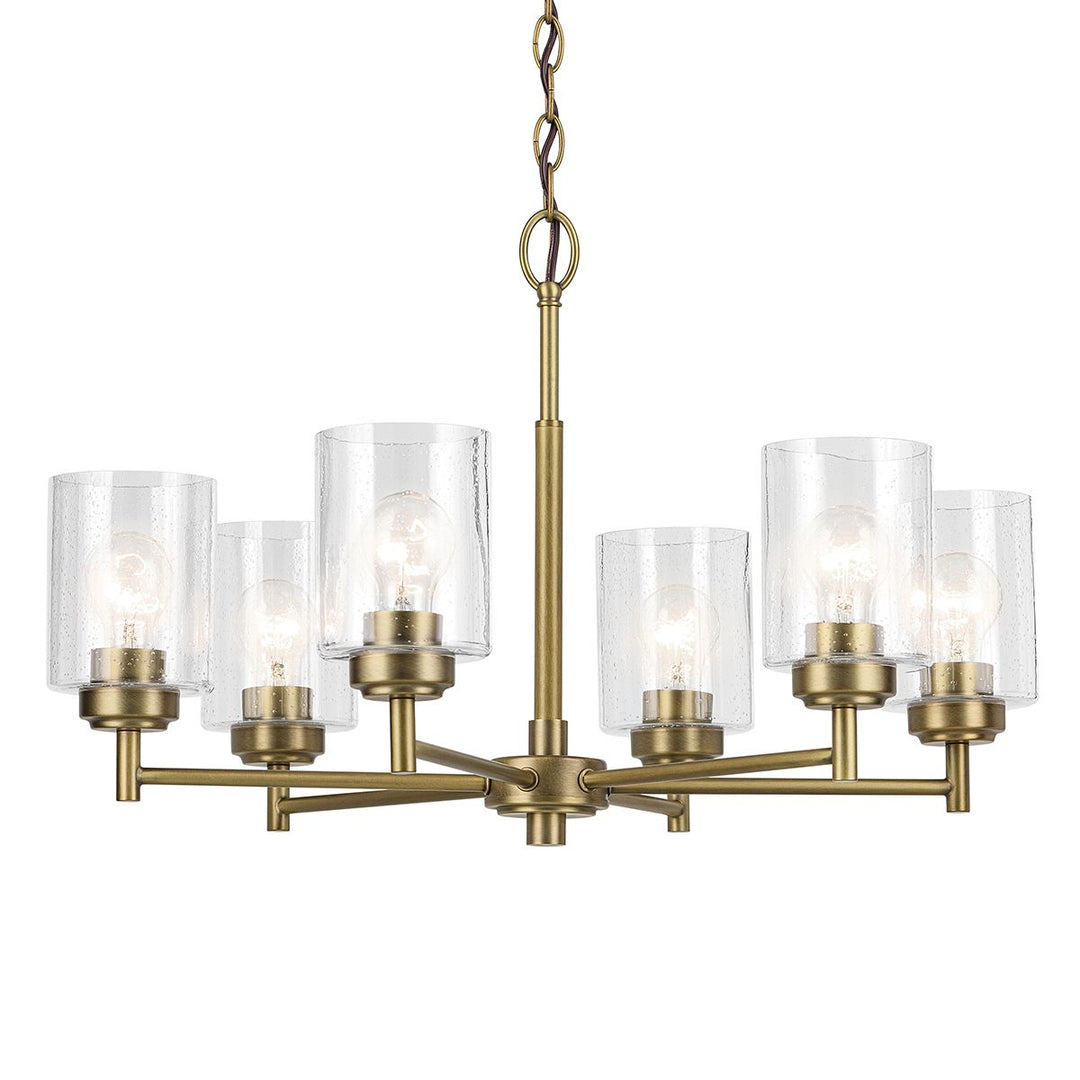 Winslow 6 Chandelier - Natural Brass