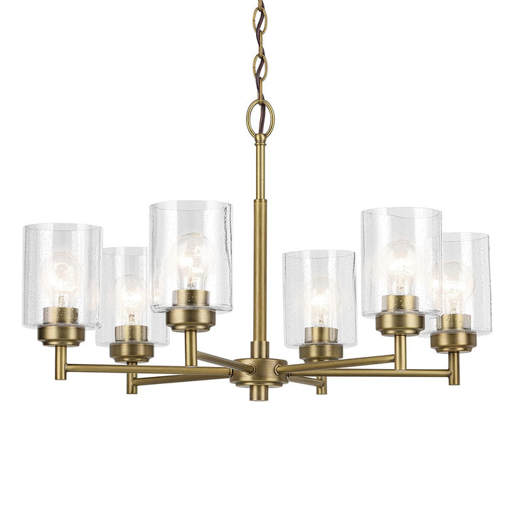 Winslow 6 Chandelier - Natural Brass